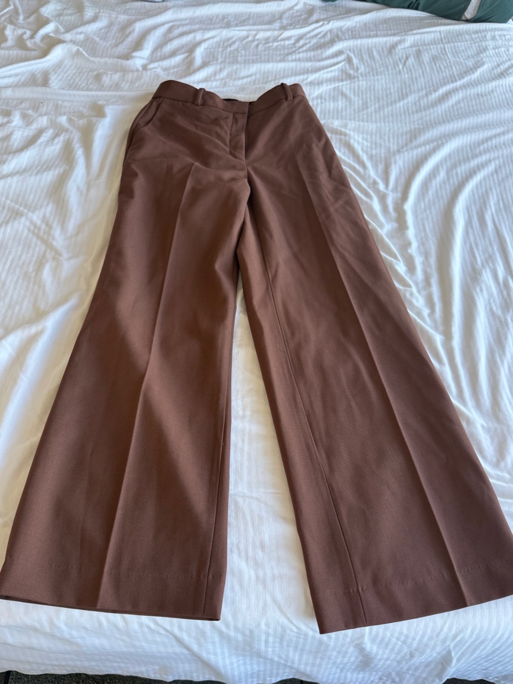 Aritzia Babaton agency pants in Brown Wide-Leg Trousers lined 00 short